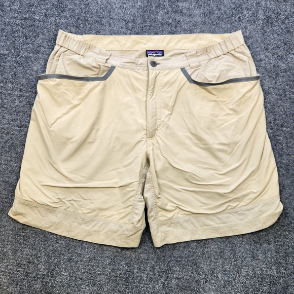 Patagonia Technical Sunshade Shorts Mens XXL Tan Outdoor Lightweig Hike Fish - Picture 1 of 12